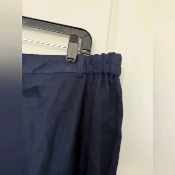 Lauren Ralph Lauren Women's Navy Blue 100% Linen Wide Leg Trousers Pants 16W - Picture 6 of 7